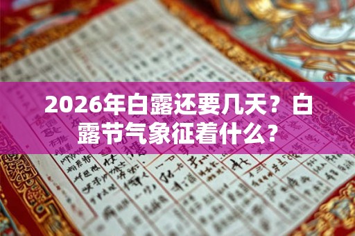 2026年白露还要几天?白露节气象征着什么? 2026年白露还要几天?白露节气象征着什么?