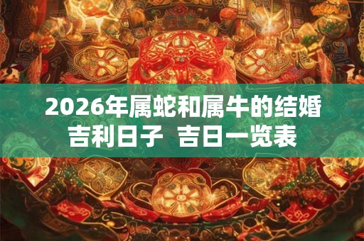 2026年属蛇和属牛的结婚吉利日子  吉日一览表
