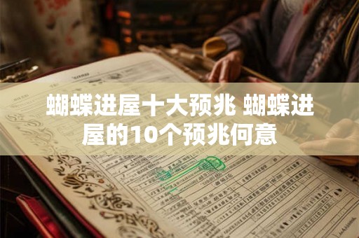 蝴蝶进屋十大预兆 蝴蝶进屋的10个预兆何意