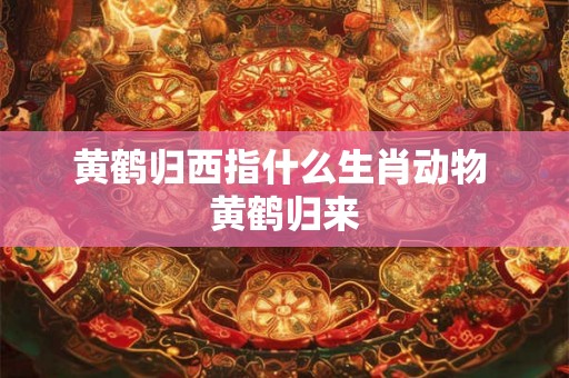 黄鹤归西指什么生肖动物 黄鹤归来