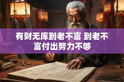 有财无库到老不富 到老不富付出努力不够