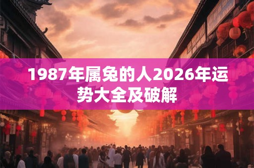 1987年属兔的人2026年运势大全及破解 1987年属兔的人2026年运势大全及破解