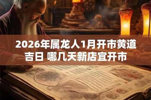 2026年属龙人1月开市黄道吉日 哪几天新店宜开市