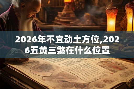 2026年不宜动土方位,2026五黄三煞在什么位置