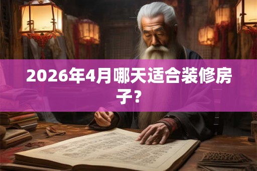 2026年4月哪天适合装修房子？