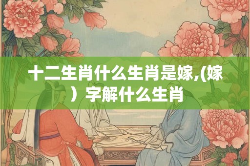 十二生肖什么生肖是嫁,(嫁）字解什么生肖