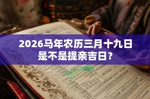 2026马年农历三月十九日是不是提亲吉日？