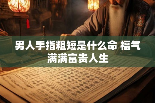 男人手指粗短是什么命 福气满满富贵人生