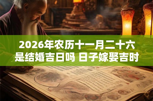 2026年农历十一月二十六是结婚吉日吗 日子嫁娶吉时