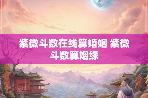 紫微斗数在线算婚姻 紫微斗数算姻缘