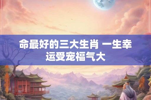 命最好的三大生肖 一生幸运受宠福气大