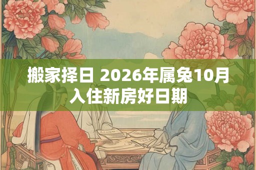 搬家择日 2026年属兔10月入住新房好日期 搬家择日 2026年属兔10月入住新房好日期