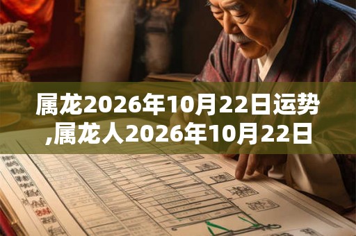 属龙2026年10月22日运势,属龙人2026年10月22日财运,生肖龙2026年10月22日运势