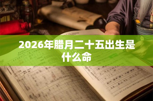 2026年腊月二十五出生是什么命