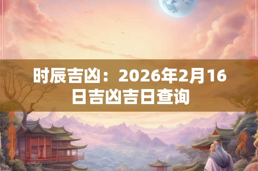 时辰吉凶：2026年2月16日吉凶吉日查询