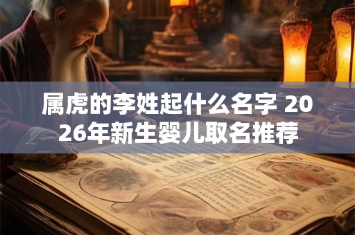 属虎的李姓起什么名字 2026年新生婴儿取名推荐