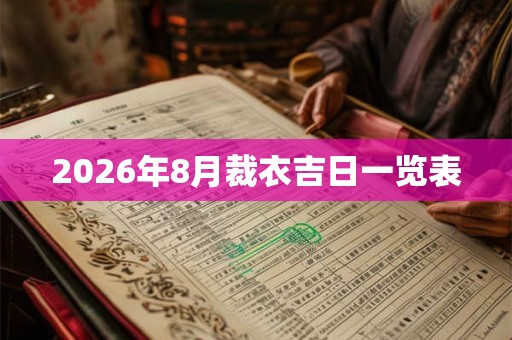 2026年8月裁衣吉日一览表