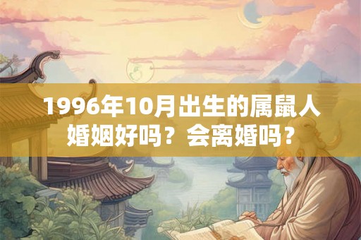 1996年10月出生的属鼠人婚姻好吗？会离婚吗？