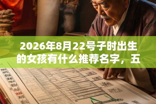 2026年8月22号子时出生的女孩有什么推荐名字，五行属什么