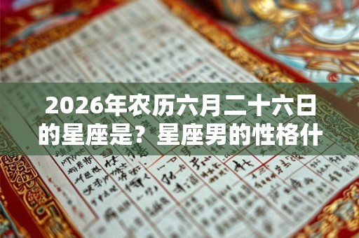 2026年农历六月二十六日的星座是？星座男的性格什么样？