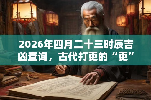2026年四月二十三时辰吉凶查询，古代打更的“更”怎么算？