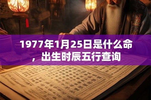 1977年1月25日是什么命，出生时辰五行查询