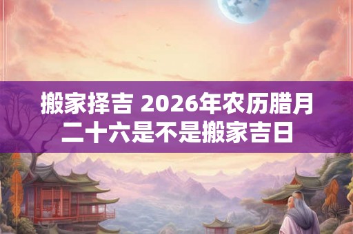 搬家择吉 2026年农历腊月二十六是不是搬家吉日