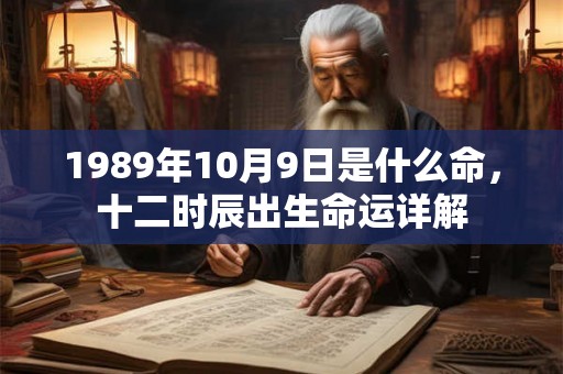 1989年10月9日是什么命，十二时辰出生命运详解