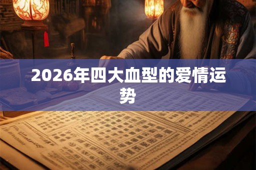 2026年四大血型的爱情运势