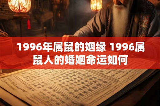 1996年属鼠的姻缘 1996属鼠人的婚姻命运如何
