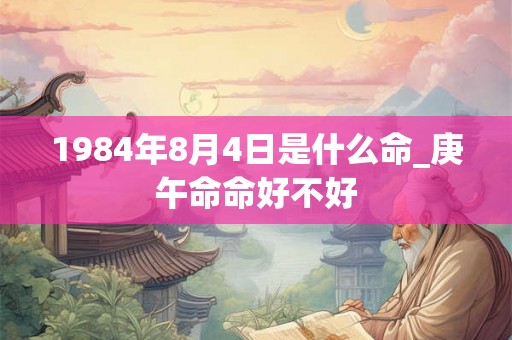 1984年8月4日是什么命_庚午命命好不好