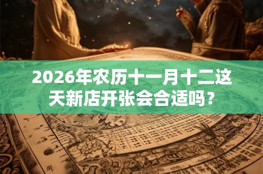 2026年农历十一月十二这天新店开张会合适吗? 2026年农历十一月十二这天新店开张会合适吗?