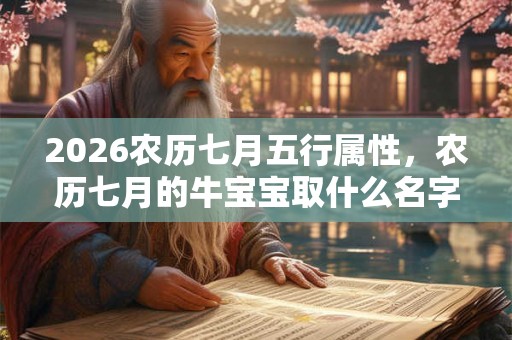 2026农历七月五行属性，农历七月的牛宝宝取什么名字好？