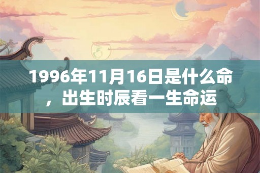 1996年11月16日是什么命，出生时辰看一生命运