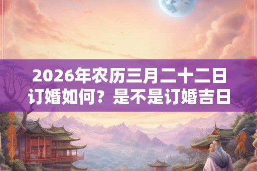 2026年农历三月二十二日订婚如何？是不是订婚吉日？