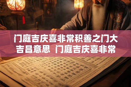 门庭吉庆喜非常积善之门大吉昌意思 门庭吉庆喜非常解签 门庭吉庆喜非常积善之门大吉昌意思 门庭吉庆喜非常解签