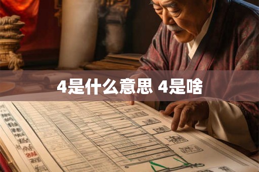 4是什么意思 4是啥