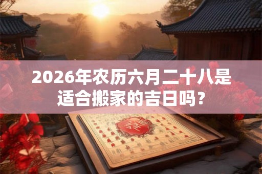 2026年农历六月二十八是适合搬家的吉日吗？