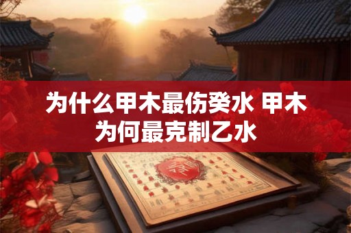 为什么甲木最伤癸水 甲木为何最克制乙水