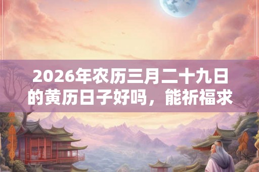 2026年农历三月二十九日的黄历日子好吗，能祈福求财吗？