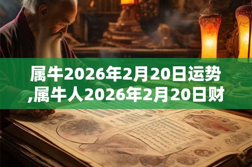 属牛2026年2月20日运势,属牛人2026年2月20日财运,生肖牛2026年2月20日运势 属牛2026年2月20日运势,属牛人2026年2月20日财运,生肖牛2026年2月20日运势