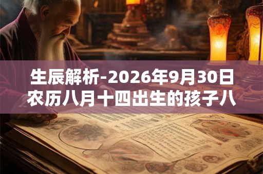 生辰解析-2026年9月30日农历八月十四出生的孩子八字起名