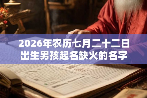 2026年农历七月二十二日出生男孩起名缺火的名字