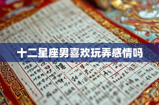 十二星座男喜欢玩弄感情吗