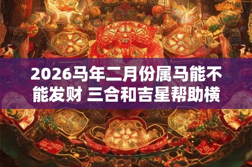 2026马年二月份属马能不能发财 三合和吉星帮助横财旺盛