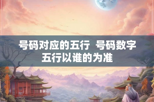 号码对应的五行  号码数字五行以谁的为准