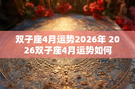 双子座4月运势2026年 2026双子座4月运势如何
