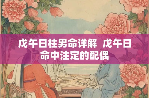 戊午日柱男命详解  戊午日命中注定的配偶