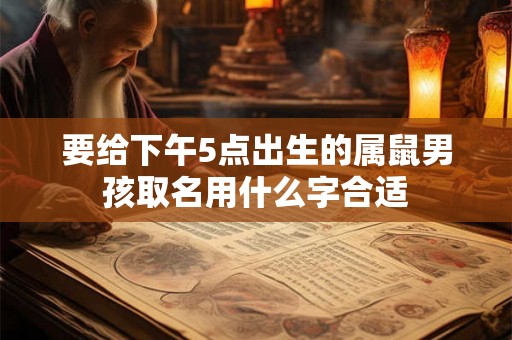 要给下午5点出生的属鼠男孩取名用什么字合适