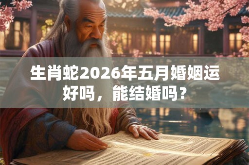 生肖蛇2026年五月婚姻运好吗，能结婚吗？